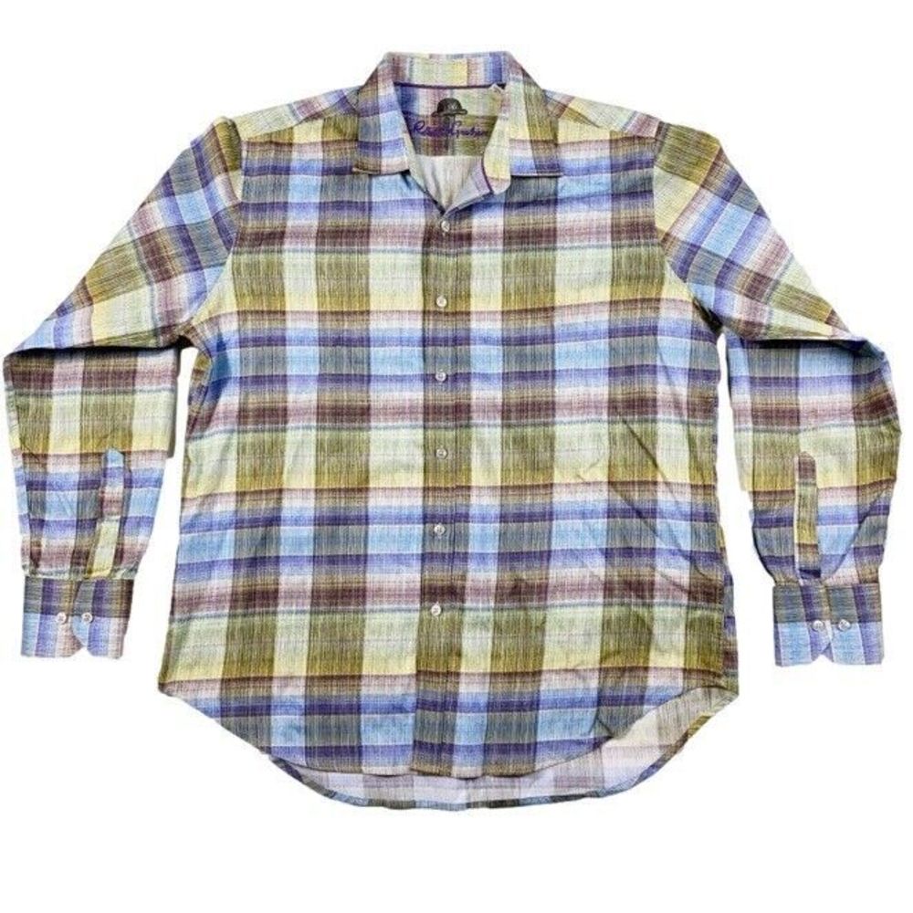 Robert Graham Mens Multicolor Classic Fit Long Sleeve Button Up Shirt Size L
